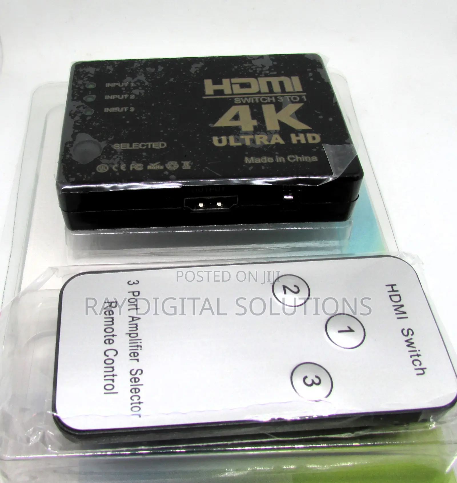 Hdmi 3 in 1 Out 3 Port Hdmi Switcher, 3x1 Switch With Ir Rf Remote