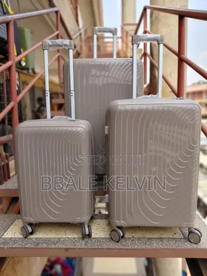 Full Set 3pcs Rubber Suitcase Travel Bag