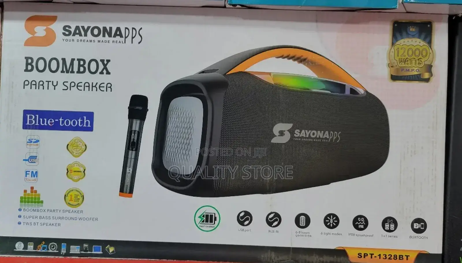 Sayona Boom Box Party Speaker SPT-1328bt