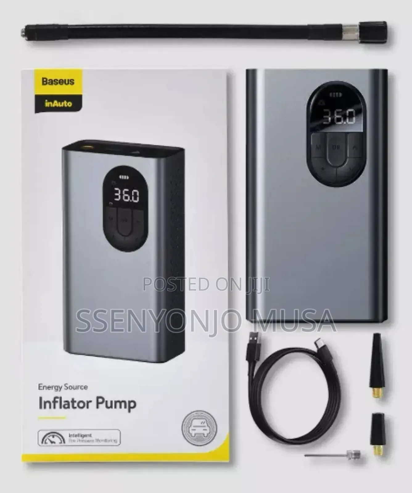Baseus Portable Air Compressor Inflator -handheld, Led Light