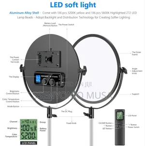 Neewer 10.6" Led Video Light-dimmable 30w Bi-color Soft Light Panel