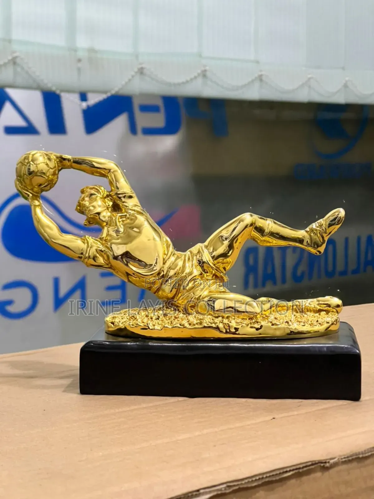 Decorative Resin Soccer Goalkeeper Trophy.