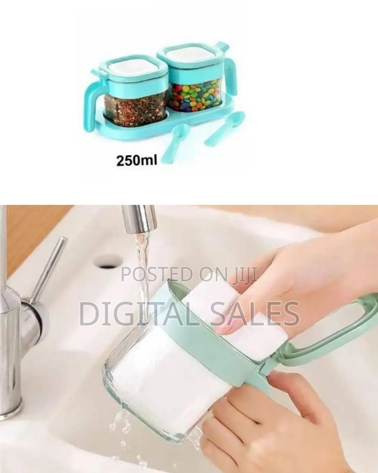 Dual Spice and Condiment Dispenser Set With Serving Tray