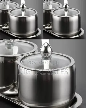 Elegant Stainless Steel Condiment Spice Server Set - Multicolor