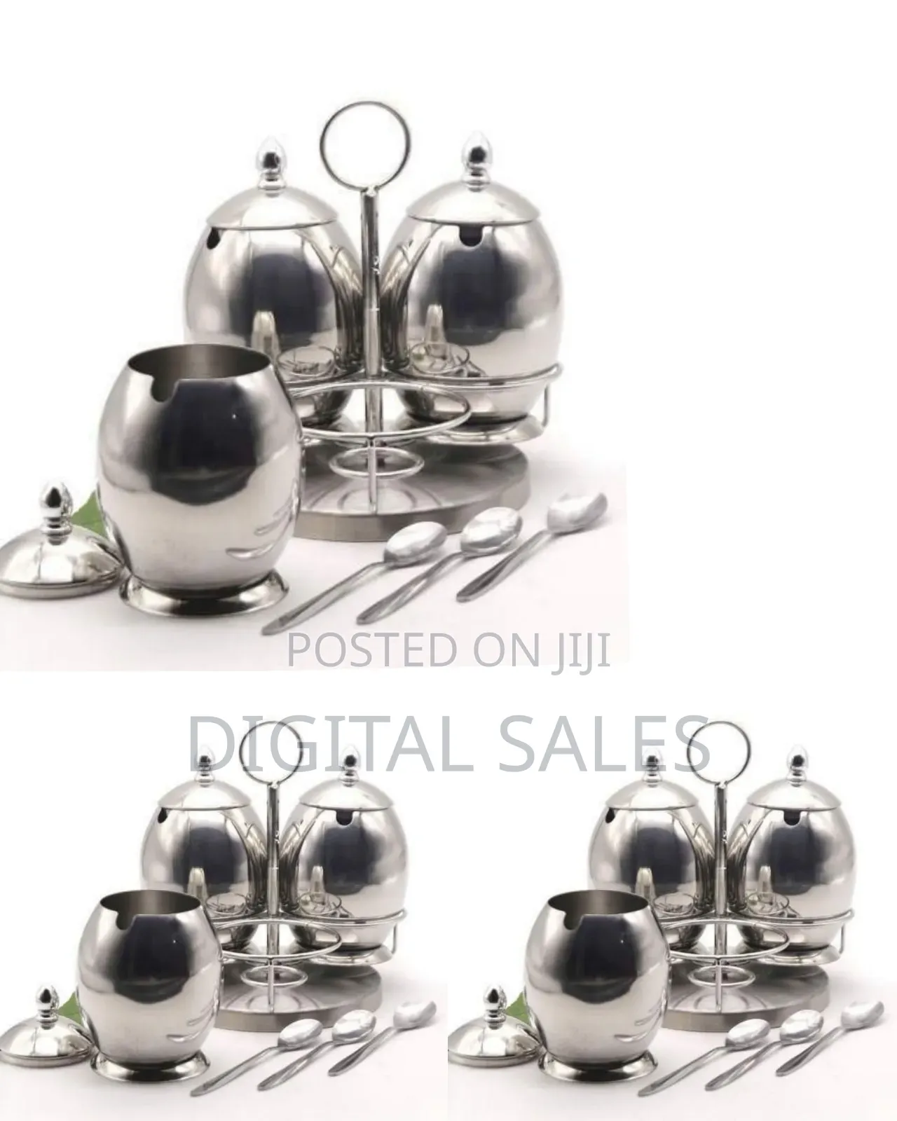Elegant Stainless Steel Condiment Server Set