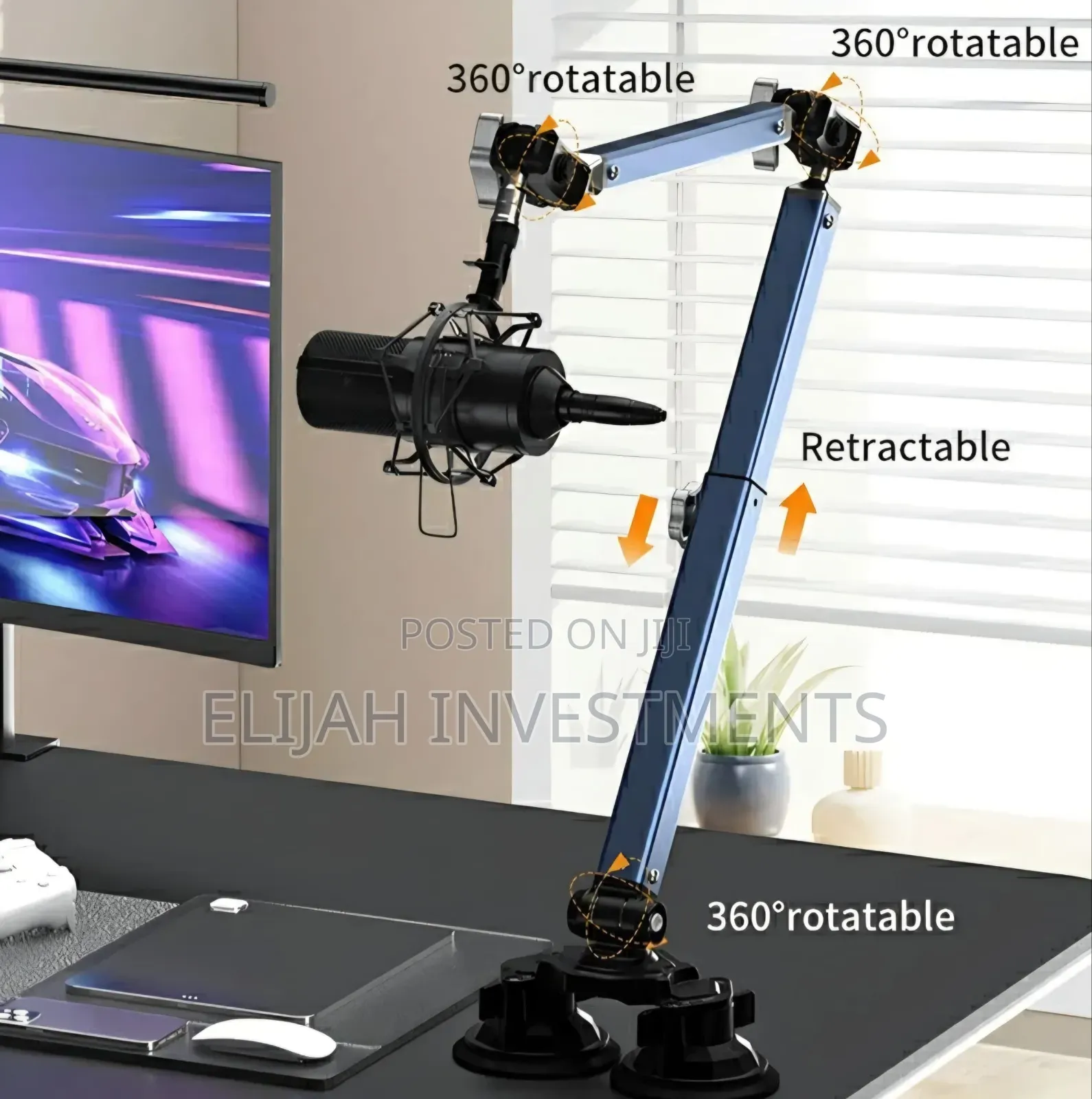 Lanparte Heavy-Duty, Adjustable Microphone Boom Arm Stand