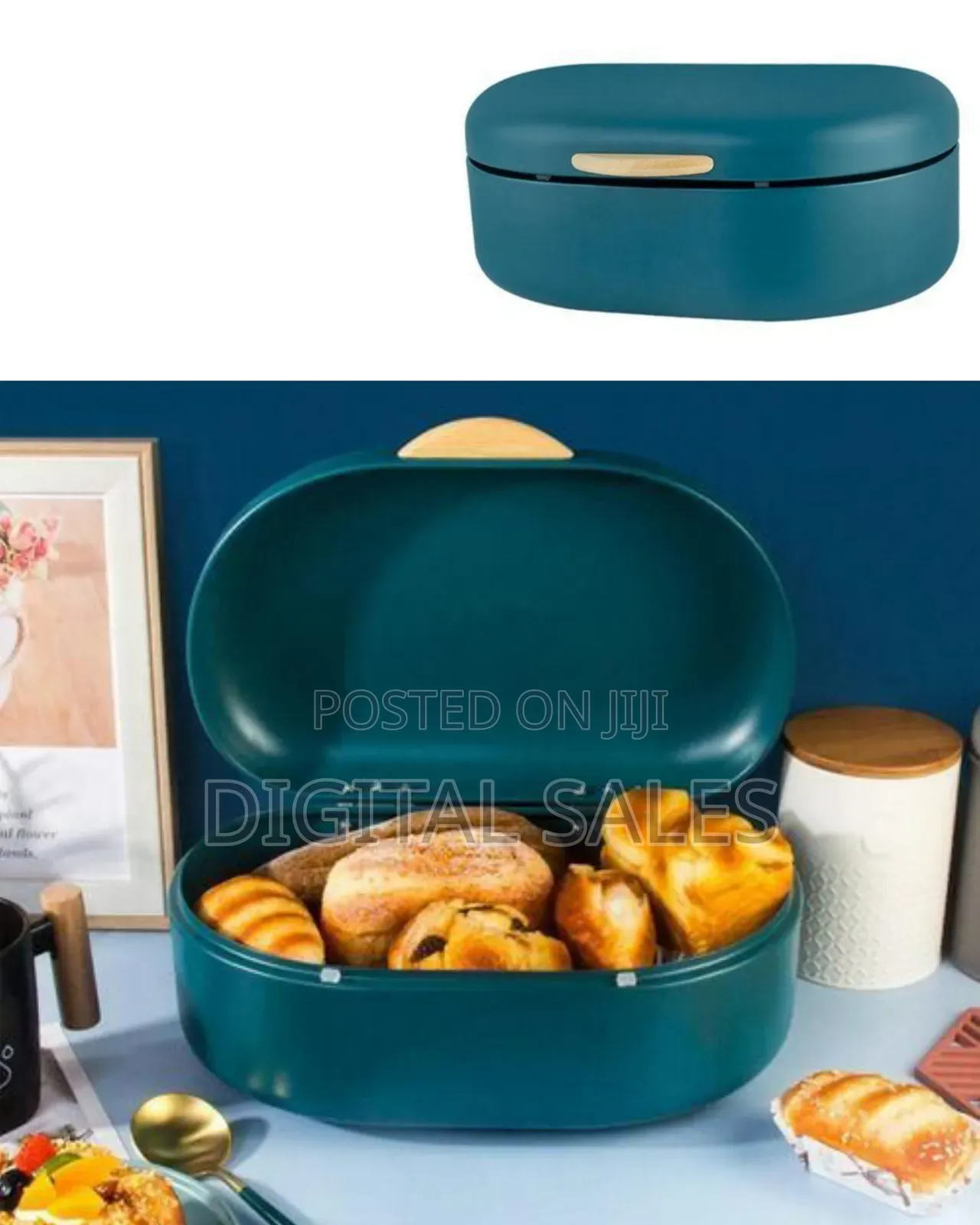 Modern Metallic Oval Bread Box