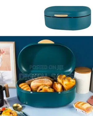 Modern Metallic Oval Bread Box