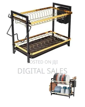 Sophisticated Two-Tier Dish Drying Rack and Countertop Organizer