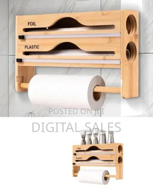 Bamboo Kitchen Wrap Dispenser and Paper Towel Holder