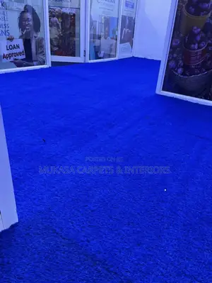 Premium Blue Grass Carpet – Modern Indoor Outdoor Turf