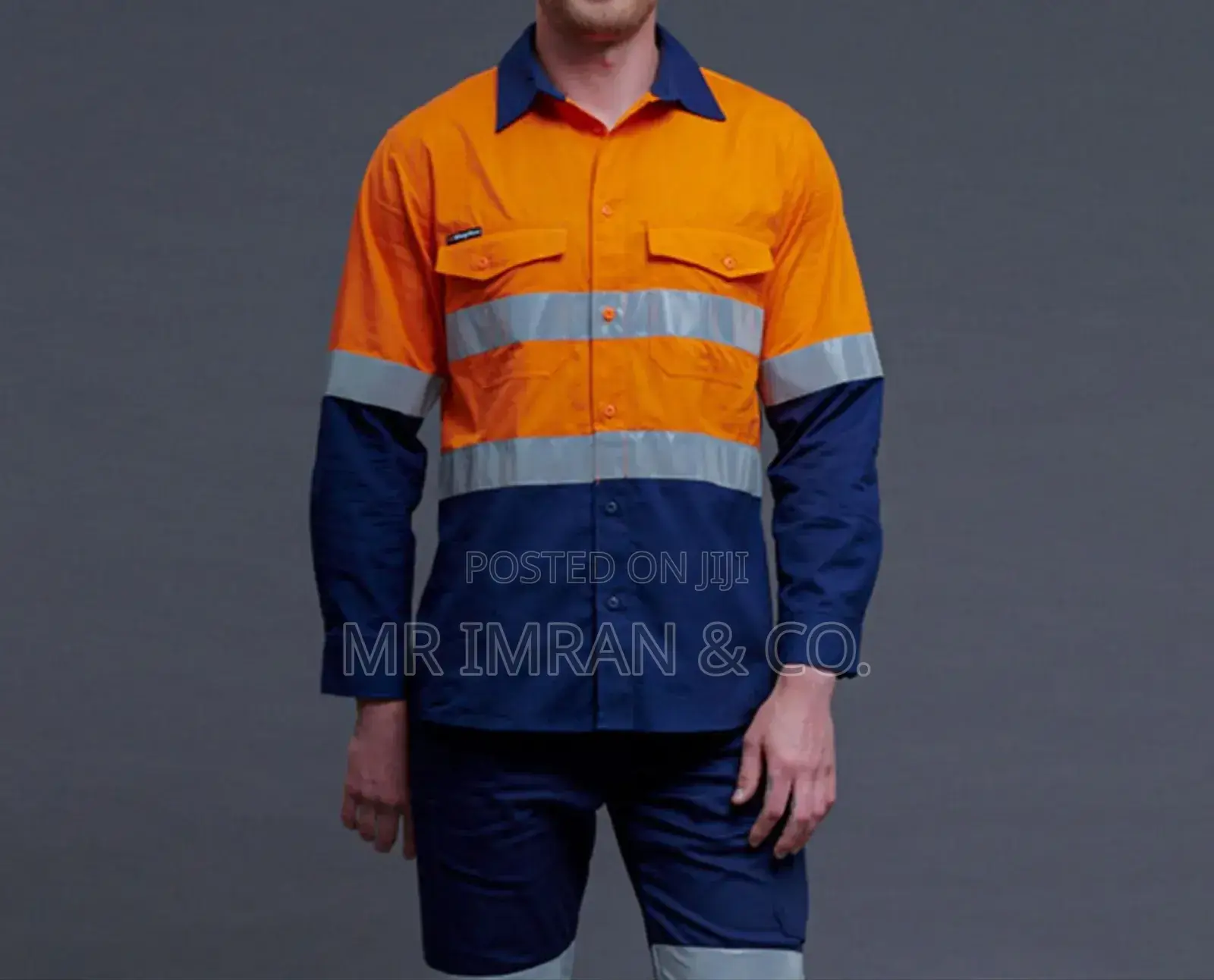 High-visibility Reflective Two Tone Long Sleeve Work Shirt