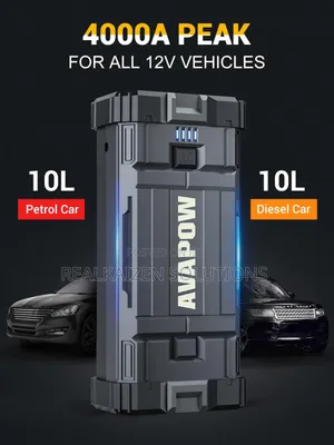 Usa Avapow Car Jump Starter, 4000a Peak Battery Jump Starter