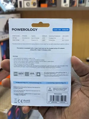 Powerlogy Aa-2 Pack Usb-C Rechargeable Batteries