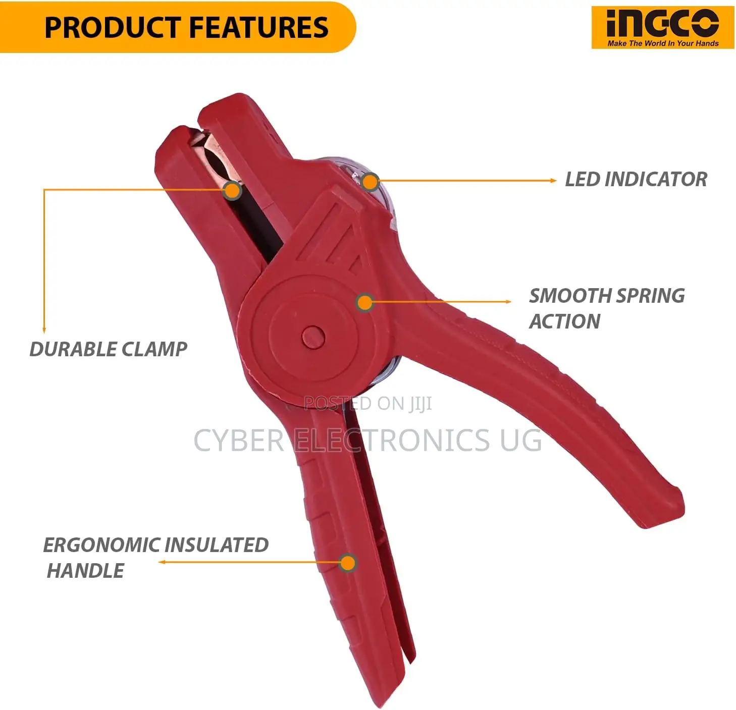 Ingco Booster Cable With Automotive Heavy Duty Jumper 600amp Hbtcp6008