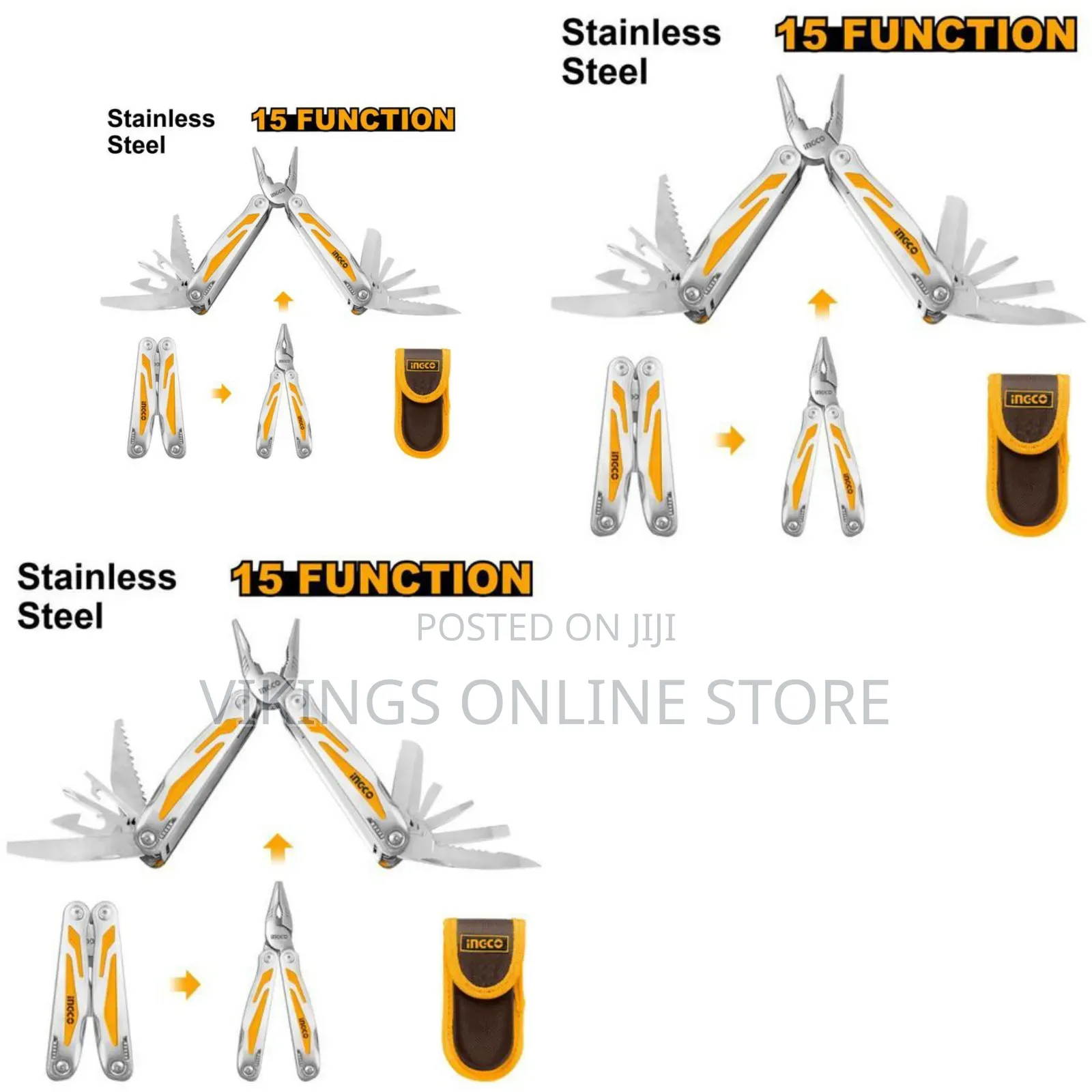 Ingco Hfmft0115 - Foldable Multi-Function Tool - Orange