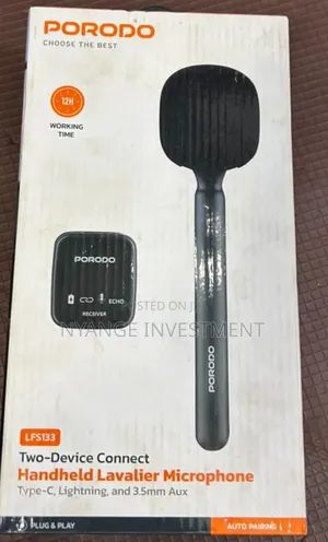 Porodo Two-Device Connect Handheld Lavalier Microphone. 
Microphone