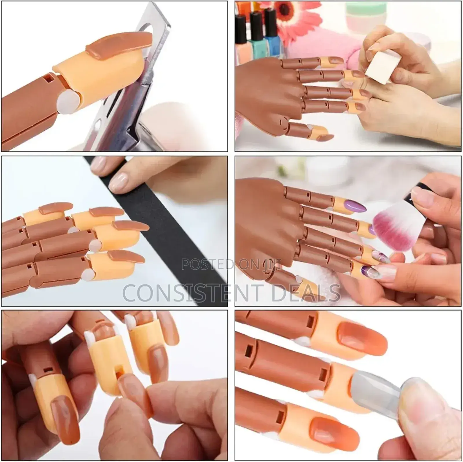 Nail Hand Practice-flexible Movable Practice Hand