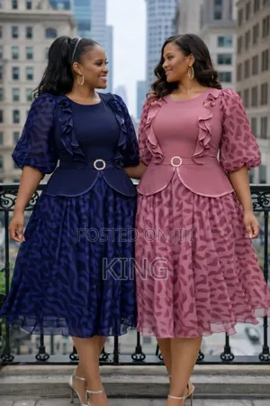Ruffled Tea Length Dress