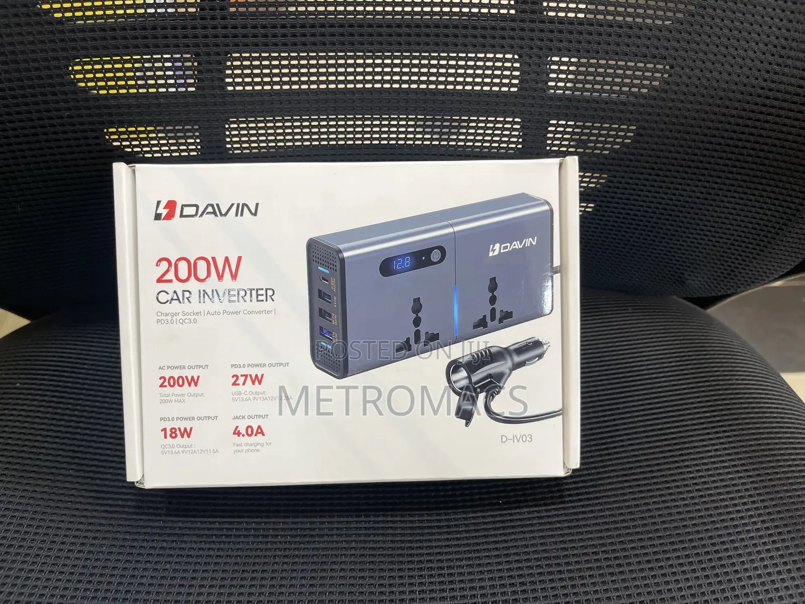 Davin 200 Watts Digital Car Inverter With Usb Ac Outlets New