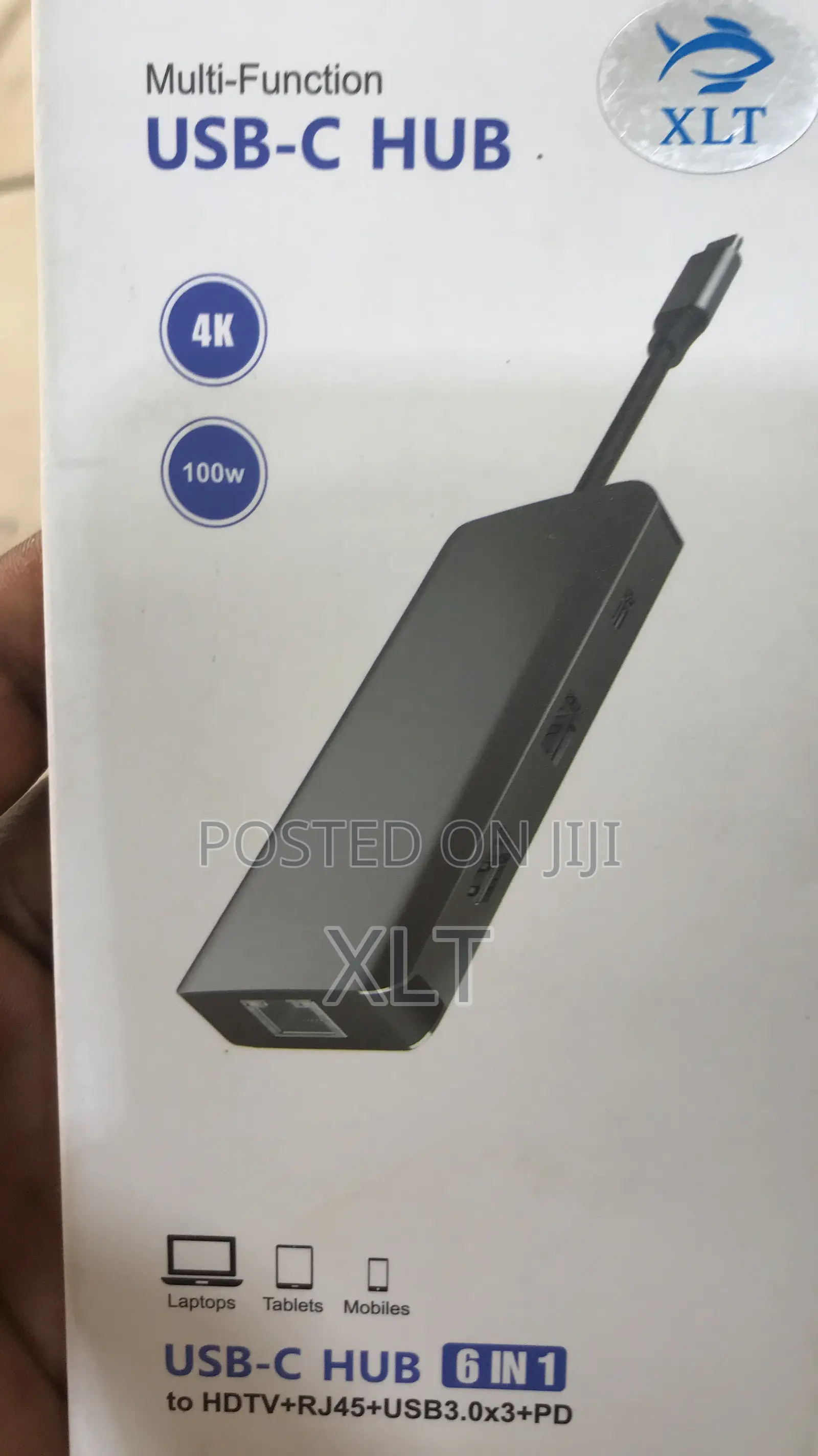 Usb-C Hub 6in 1 to HDTV +Rj45+ Usb3.0*3+Pd