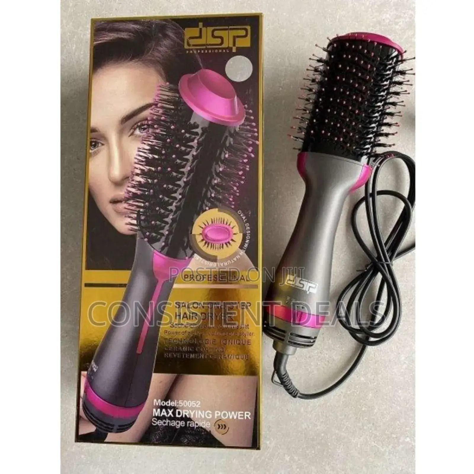 Hot Air Blower  Curler One Step Hair Straightener Blower  Hair Dryer