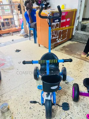 Kids Tricycle With Push Handle Blue