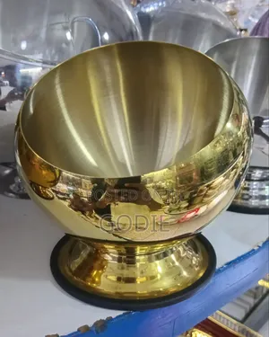 Golden Stainless Steel Serving Bowl or Champagne Ice Bucket