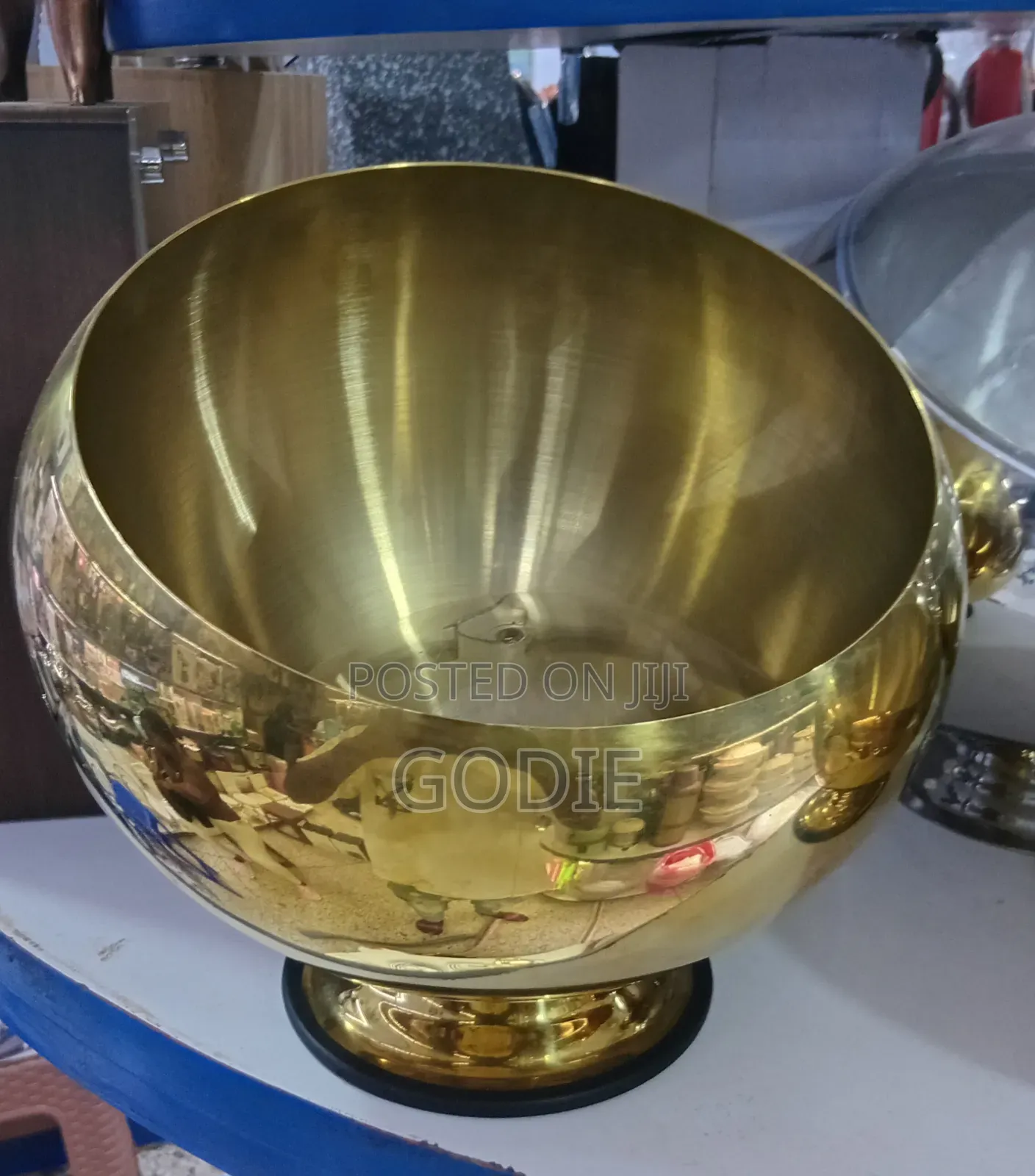 Golden Stainless Steel Serving Bowl or Champagne Ice Bucket