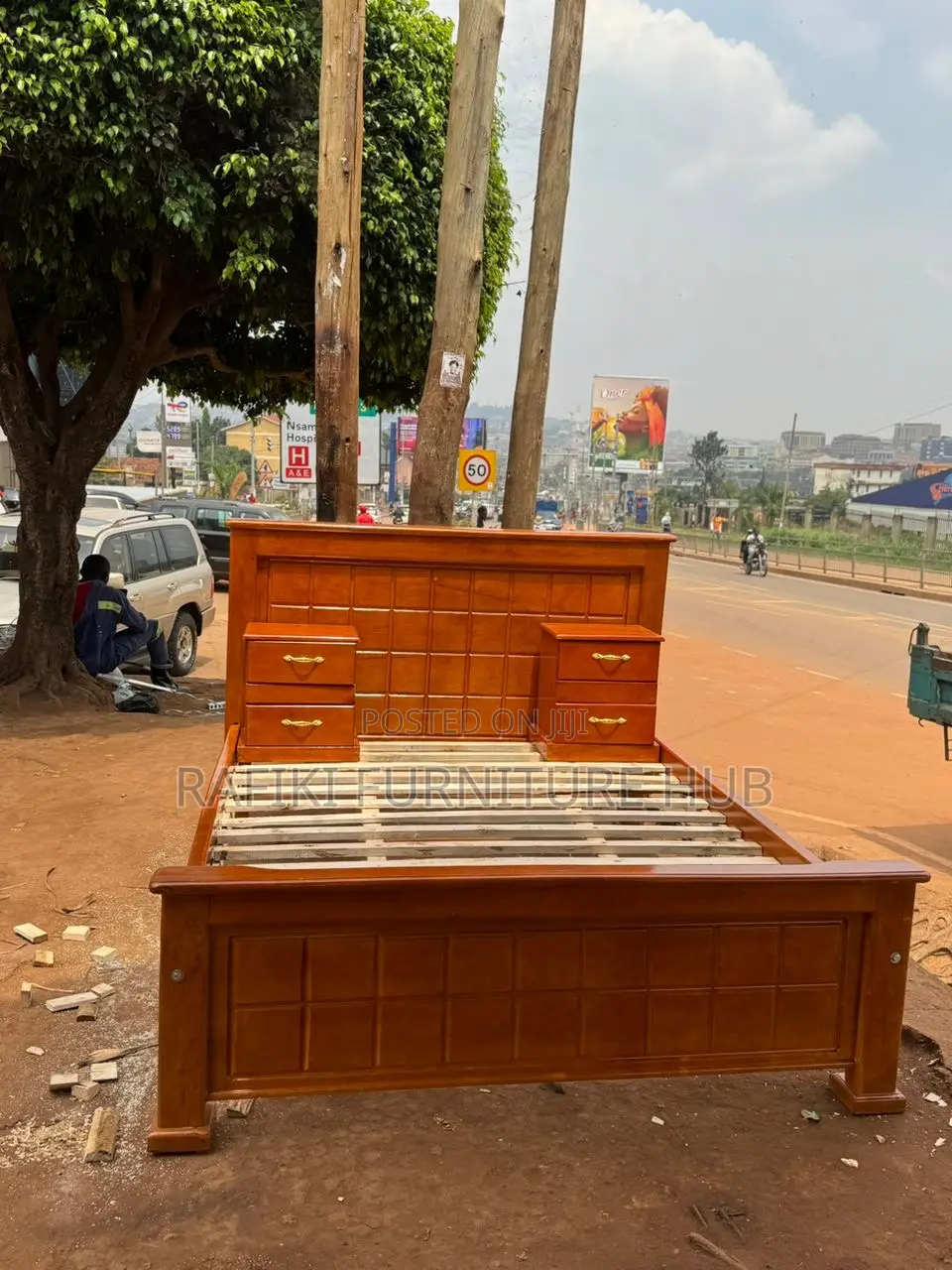 Tile Bed With 2 Bedside Drawers/ 5by6 Bed