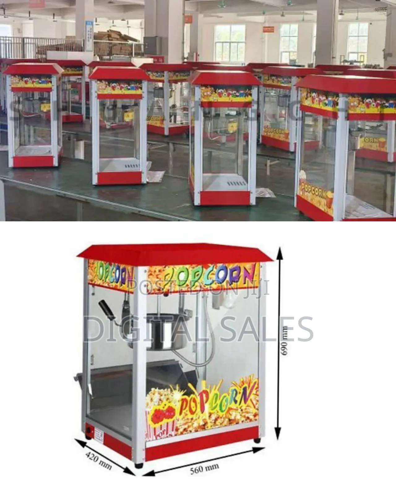Commercial Electric Popcorn Machine - Transparent