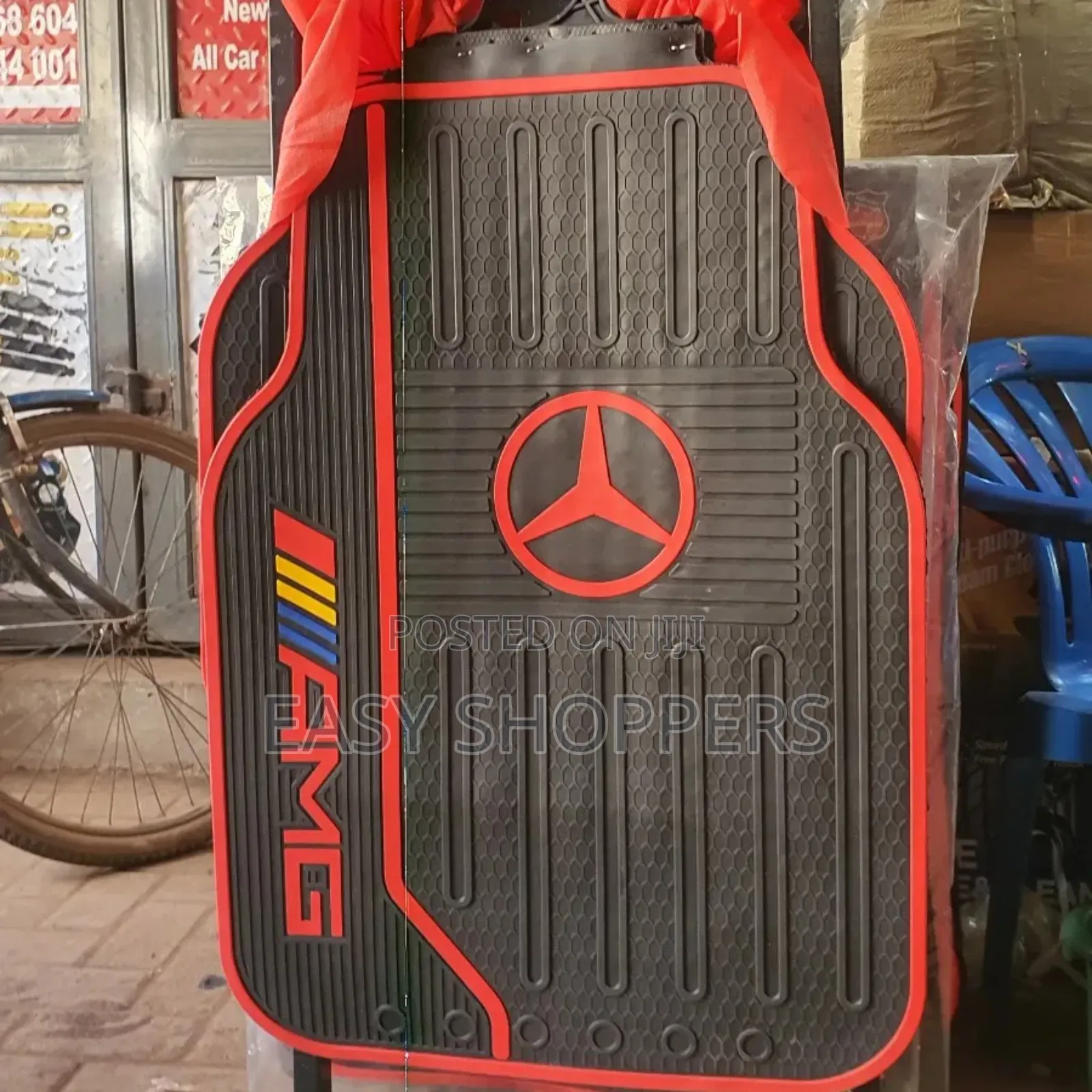 Original Mercedes-Benz Amg Black and Red Rubber Car Floor Mats,