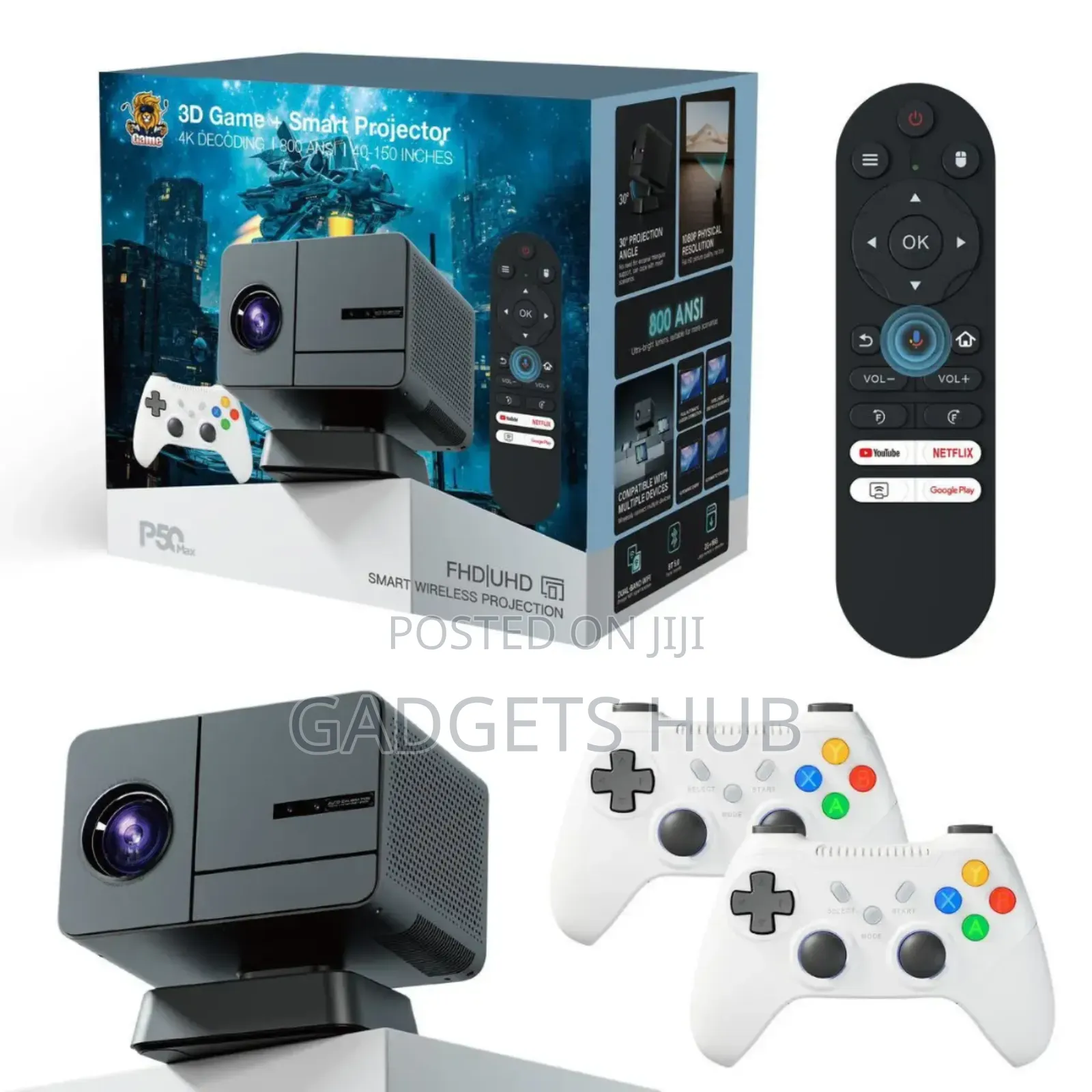  Game Proiector 2000 Lumens 150 Inch Android 11 Bt5.0 Auto Zoom