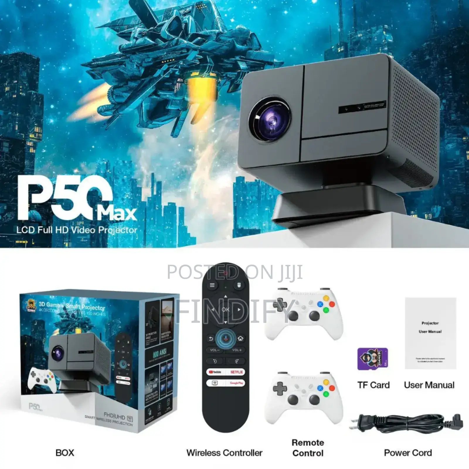  Game Proiector 2000 Lumens 150 Inch Android 11 Bt5.0 Auto Zoom