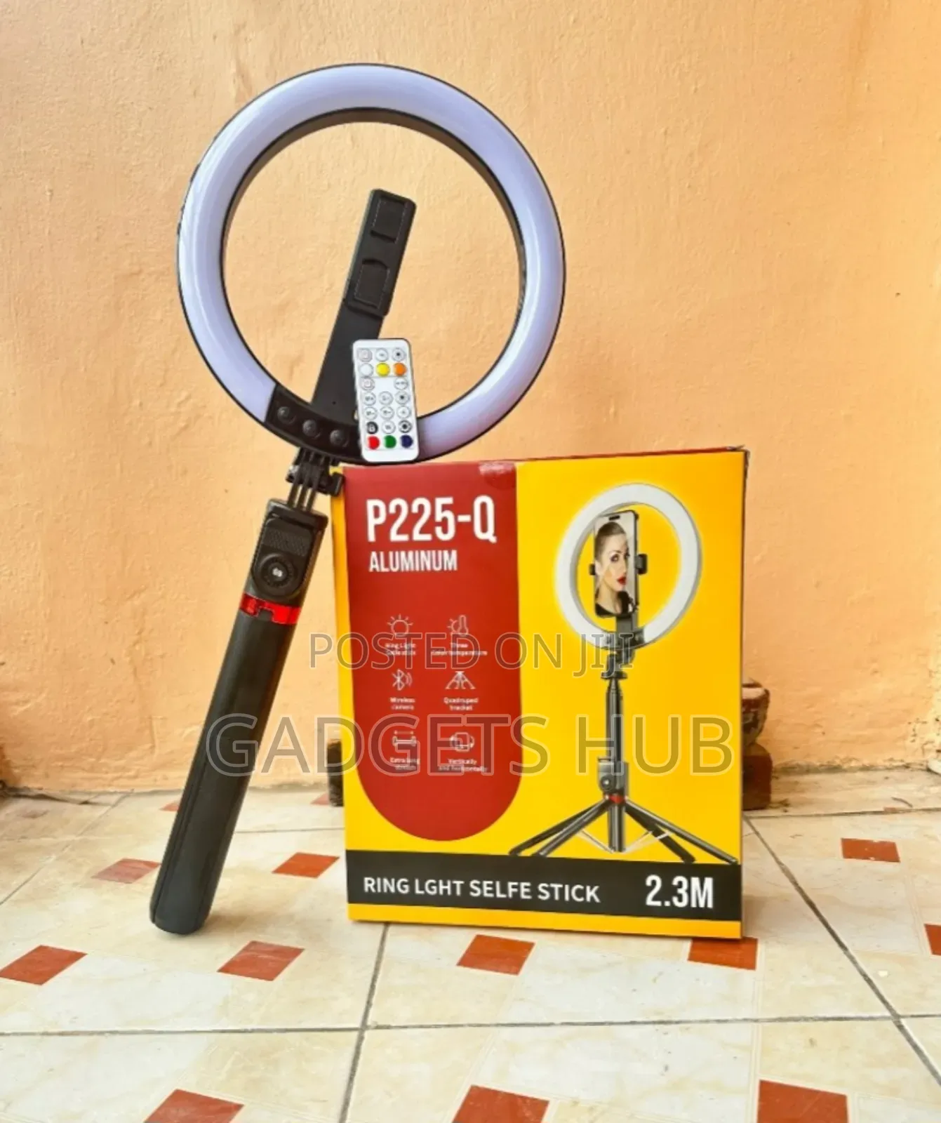 2.3m Fill Light 360 Degree Rotating Tripod Long Selfie Stick