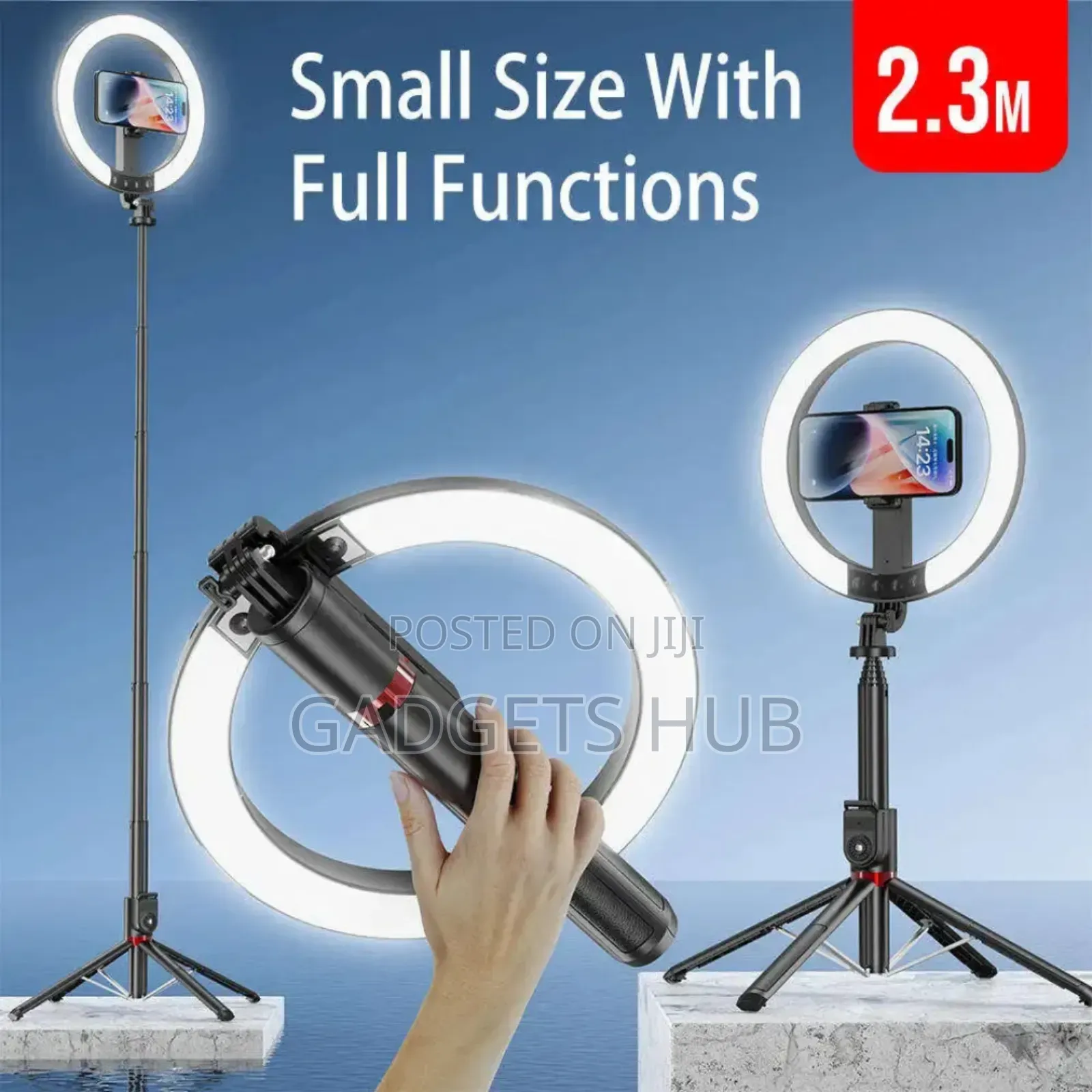 2.3m Fill Light 360 Degree Rotating Tripod Long Selfie Stick