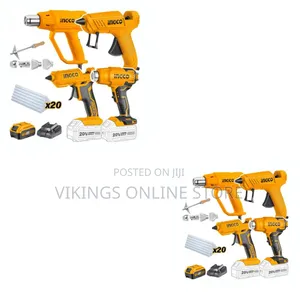 Ingco Cosli23021 - Heat Gun and Glue Gun Combo Kit - Orange