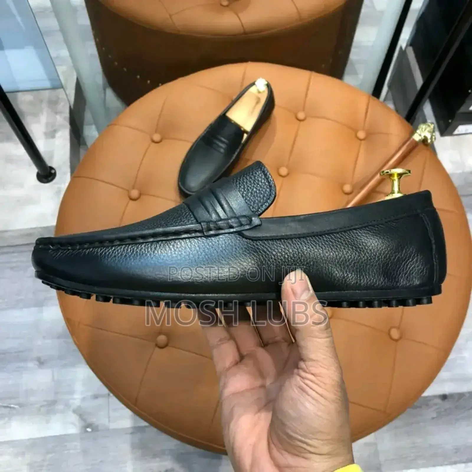 Black Leather Moccasins