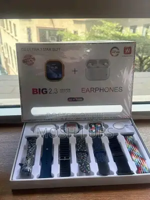 Smart Watch Combo With 7 Straps and Airpods