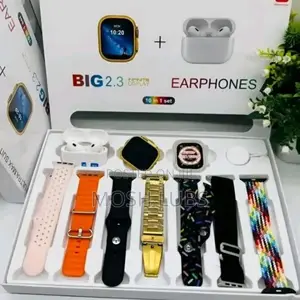 Smart Watch Combo With 7 Straps and Airpods