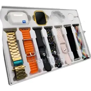 Smart Watch Combo With 7 Straps and Airpods