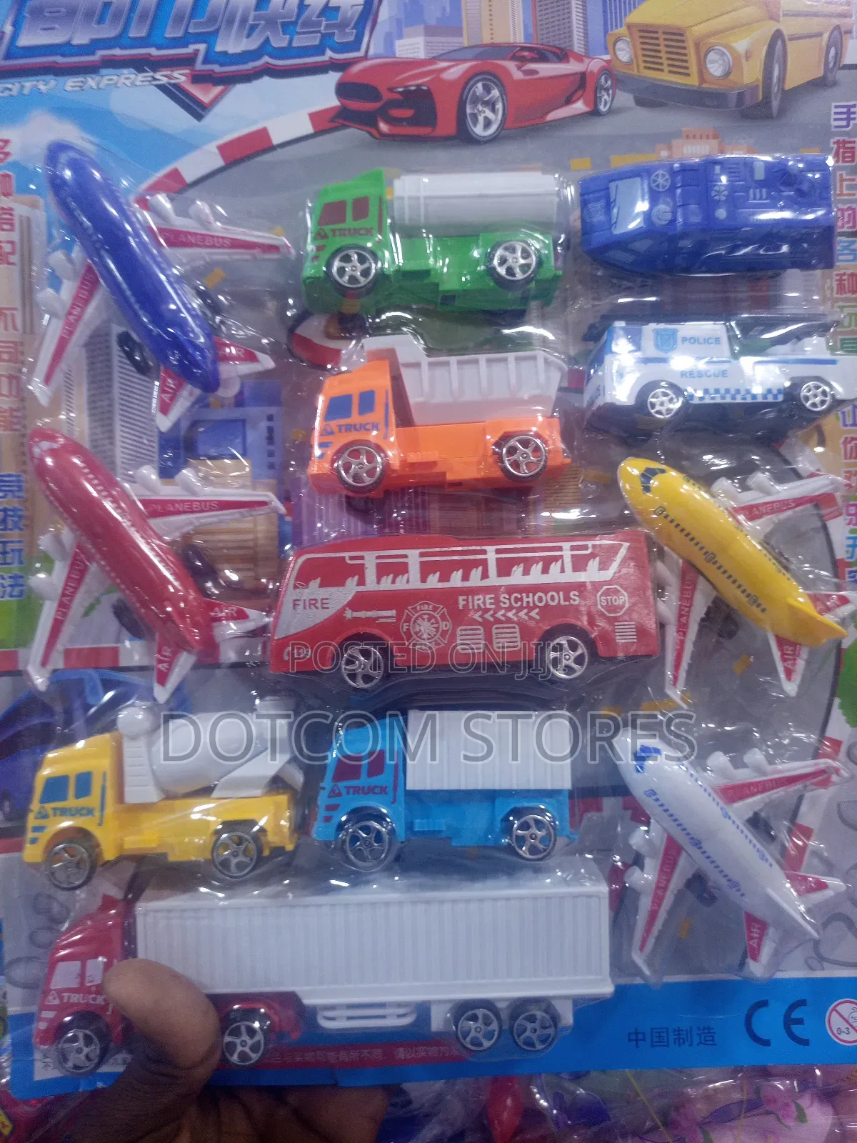 Set of Various Toy Vehicles