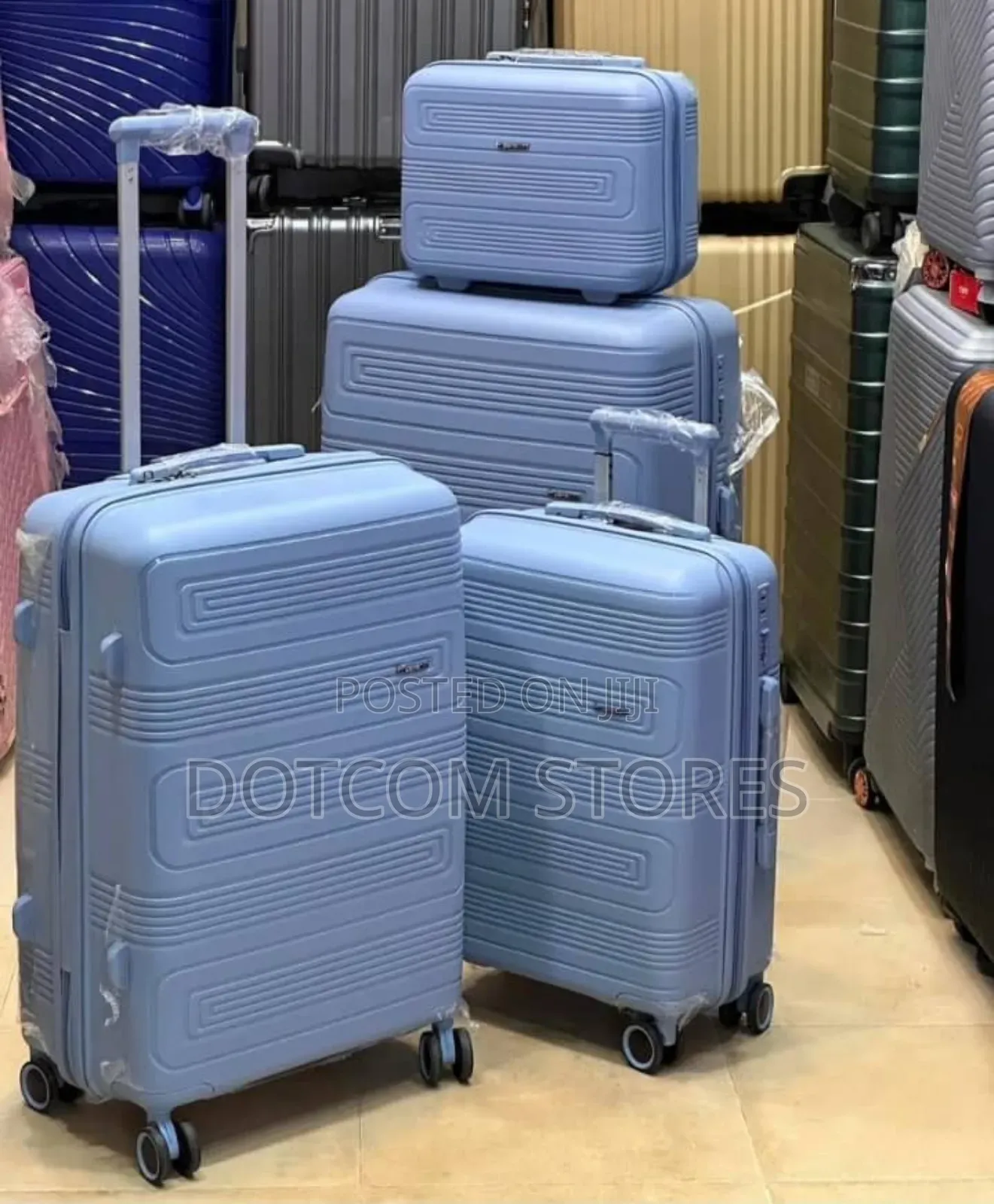 Set of 3 Durable Rubber Suitcases