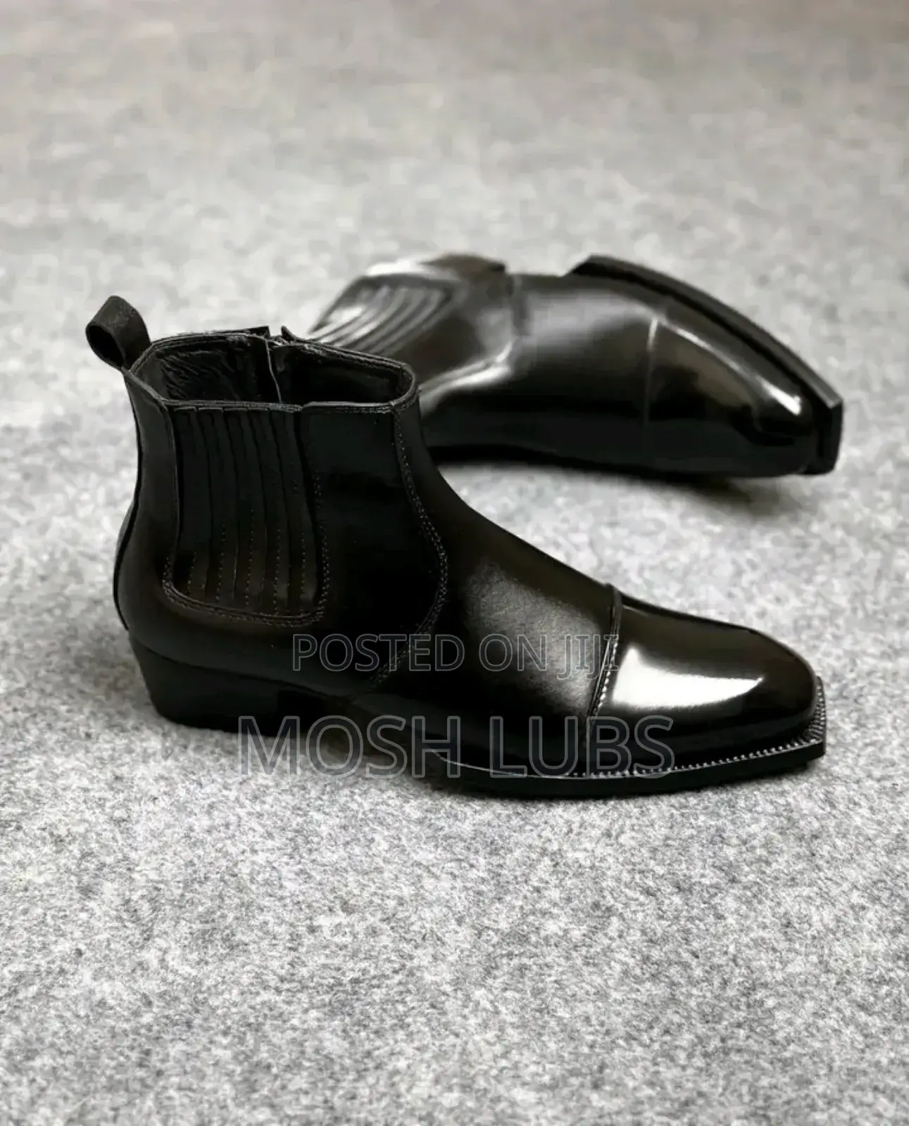 Eido Black Leather Boots