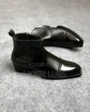 Eido Black Leather Boots
