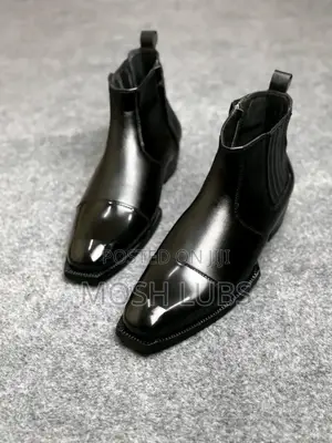 Eido Black Leather Boots