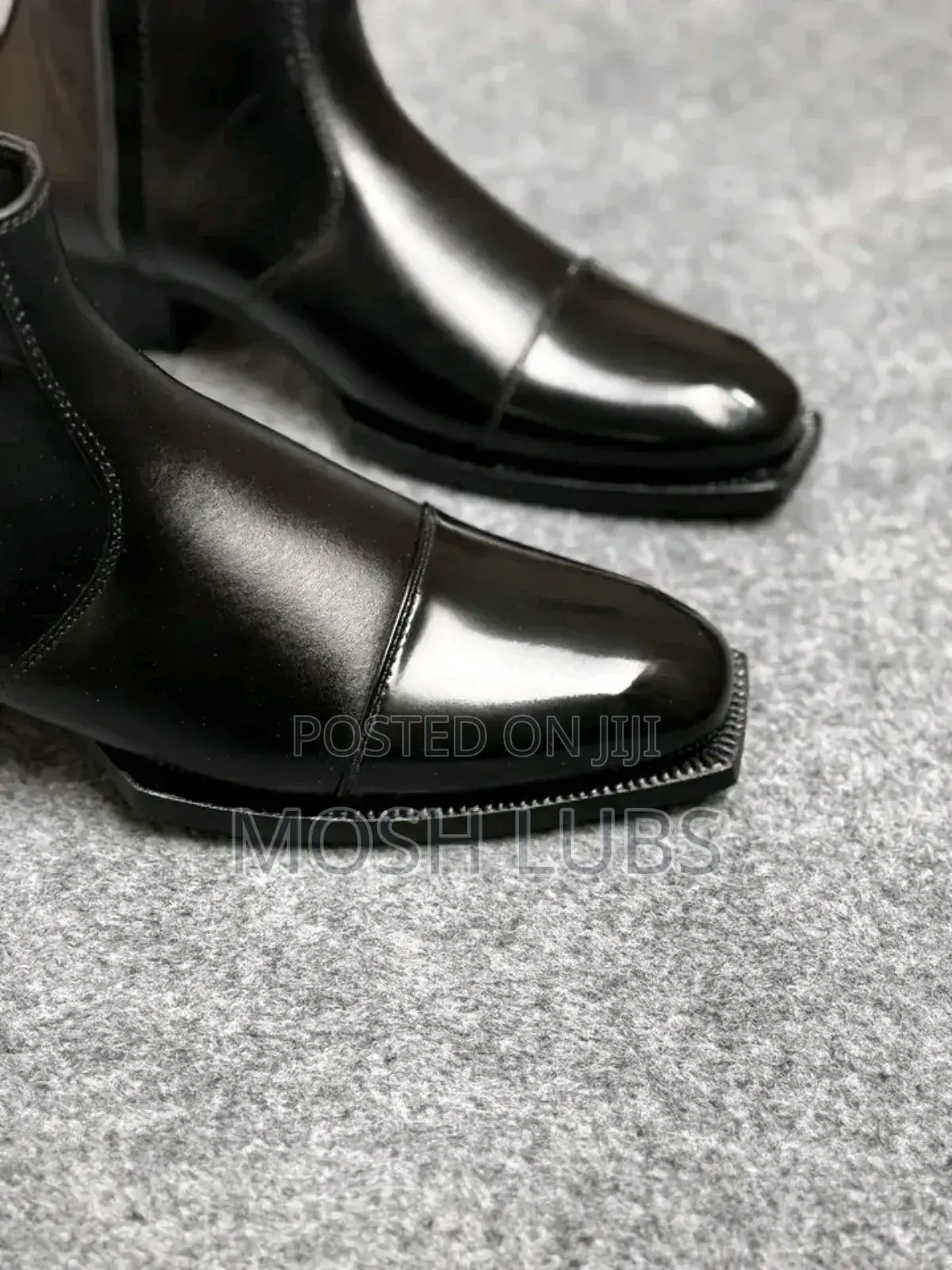Eido Black Leather Boots