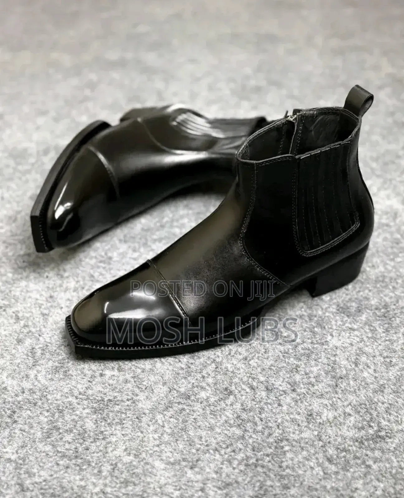 Eido Black Leather Boots
