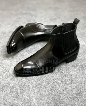 Eido Black Leather Boots