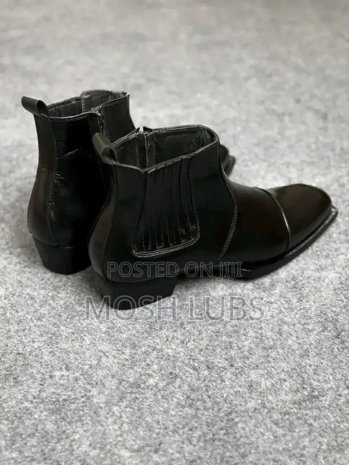 Eido Black Leather Boots